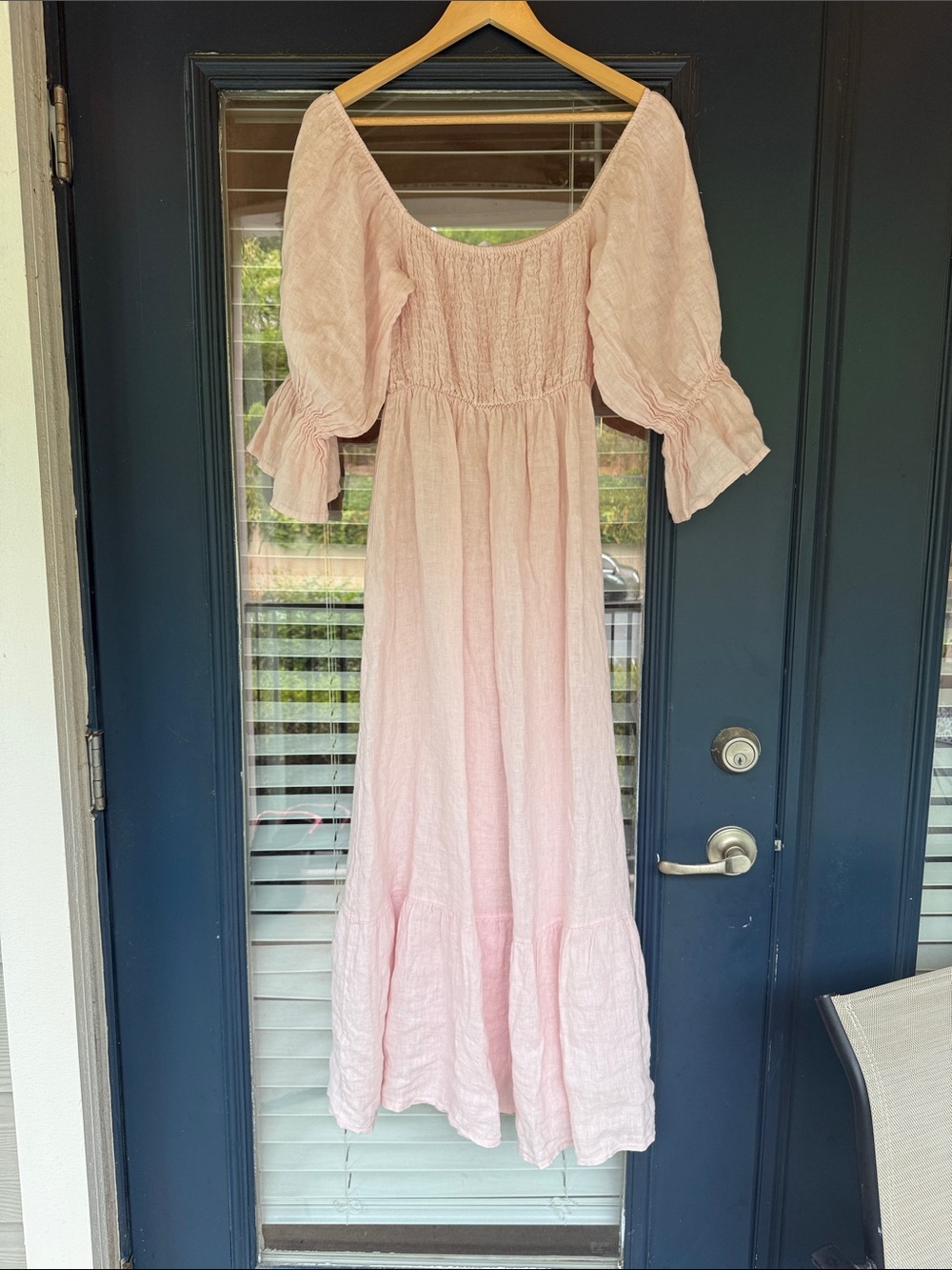 Beachwood the Label Linen Deia Dress in Blush